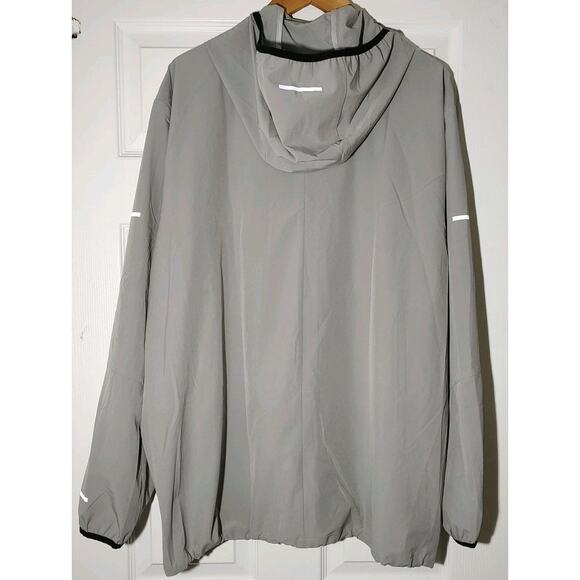 Men's BYLT Premium Swift Gray Jacket Full Zip Running Windbreaker Hooded - XXL - Picture 5 of 10